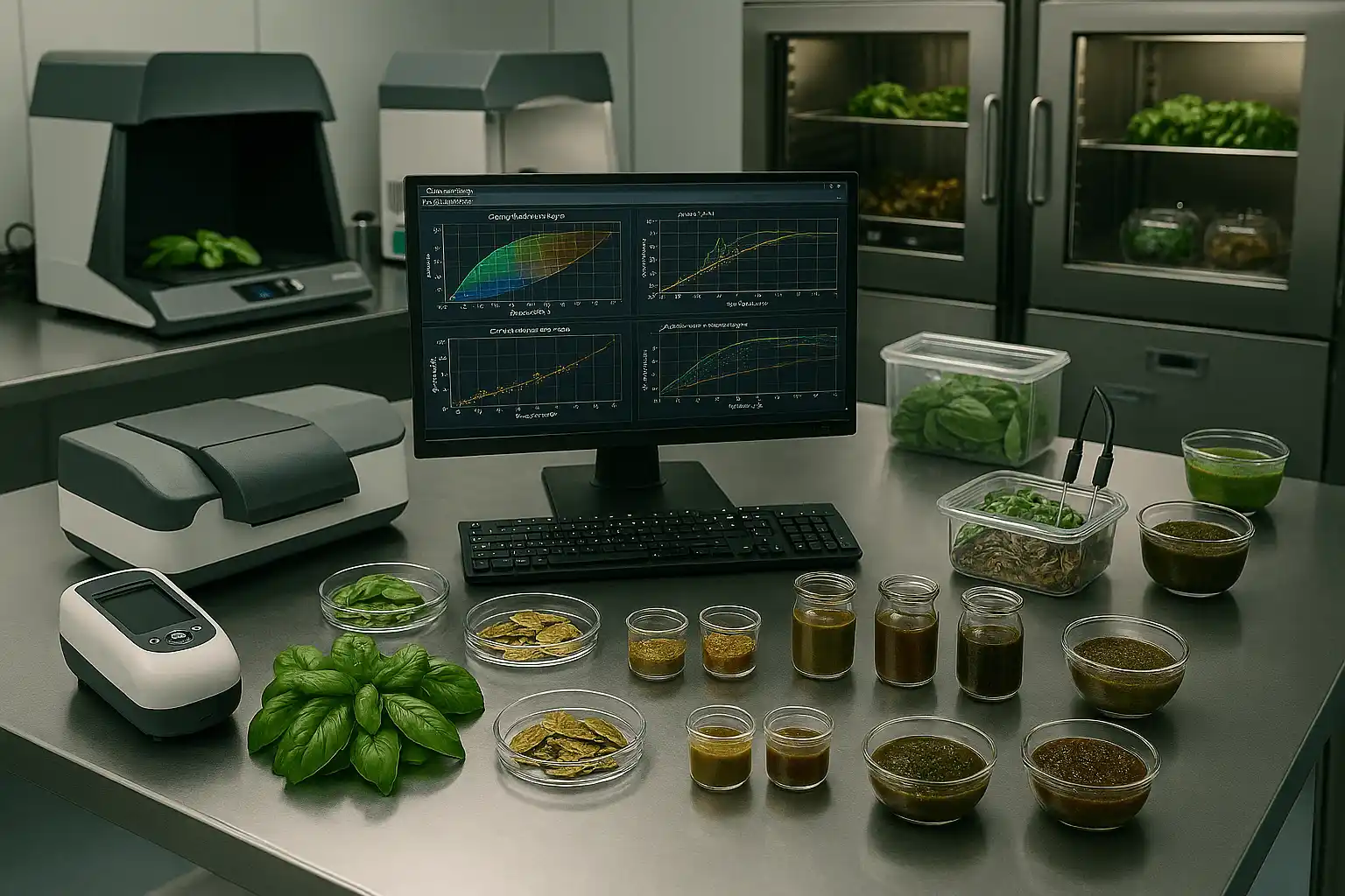 Color Study of Basil-Based Semi-Finished Products